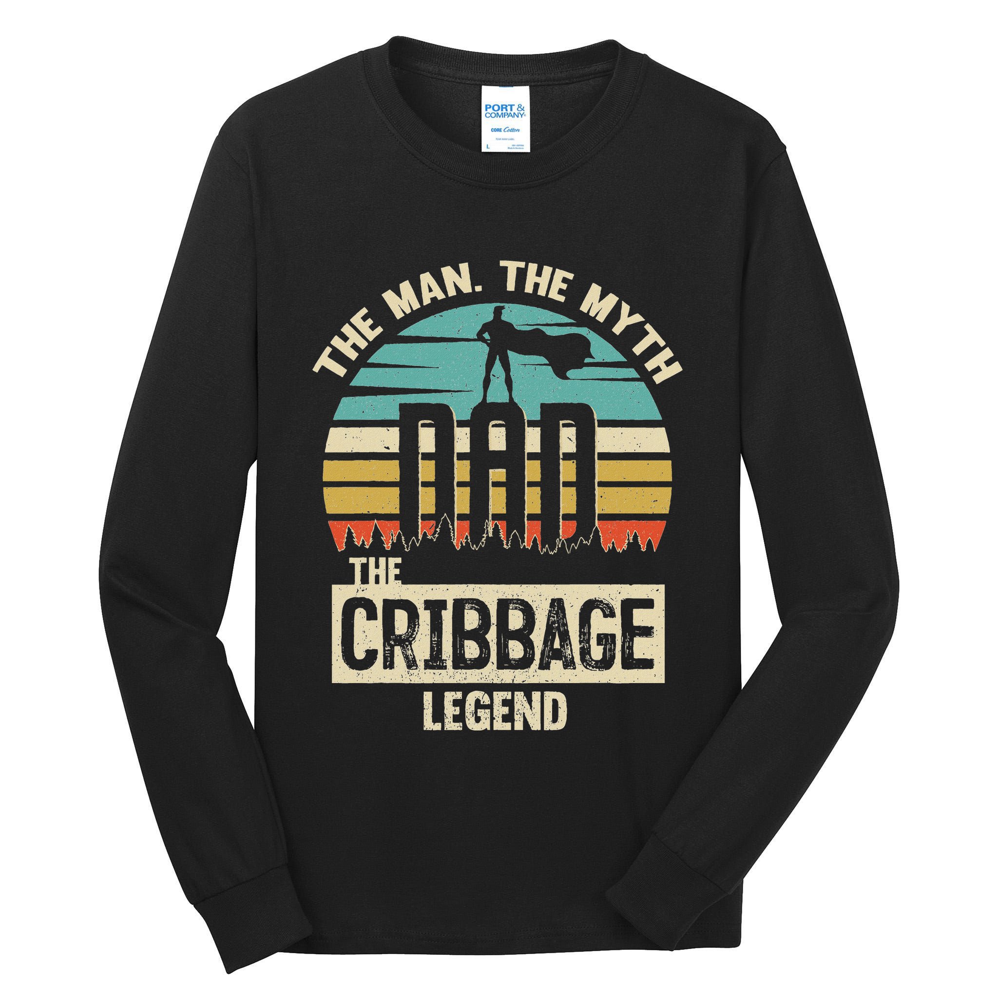 Man Myth Legend Dad Cribbage Tall Long Sleeve T-Shirt