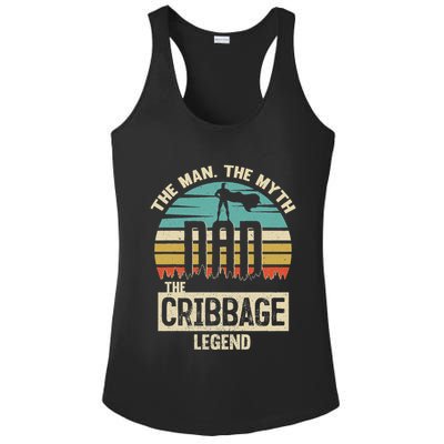 Man Myth Legend Dad Cribbage Ladies PosiCharge Competitor Racerback Tank