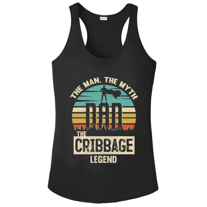 Man Myth Legend Dad Cribbage Ladies PosiCharge Competitor Racerback Tank