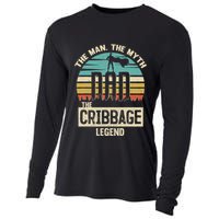 Man Myth Legend Dad Cribbage Cooling Performance Long Sleeve Crew