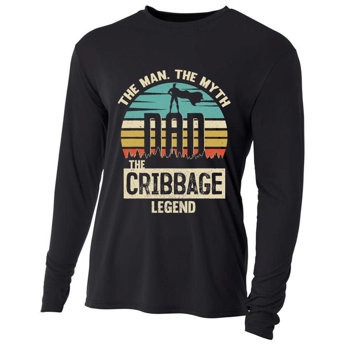 Man Myth Legend Dad Cribbage Cooling Performance Long Sleeve Crew