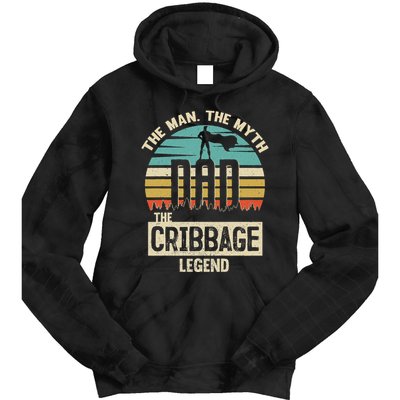 Man Myth Legend Dad Cribbage Tie Dye Hoodie