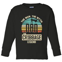Man Myth Legend Dad Cribbage Toddler Long Sleeve Shirt