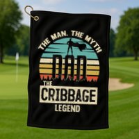 Man Myth Legend Dad Cribbage Golf Towel