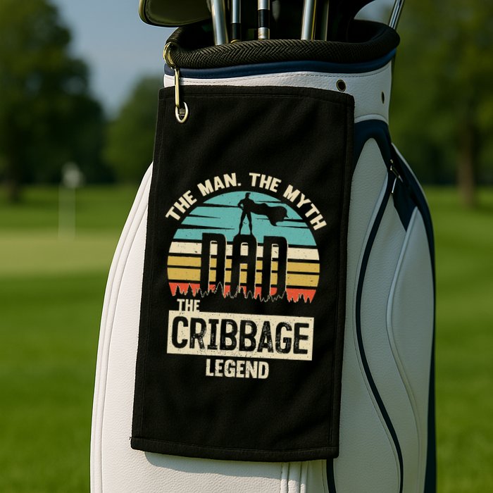 Man Myth Legend Dad Cribbage Golf Towel