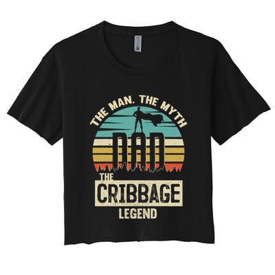 Man Myth Legend Dad Cribbage Crop Top