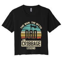 Man Myth Legend Dad Cribbage Crop Top