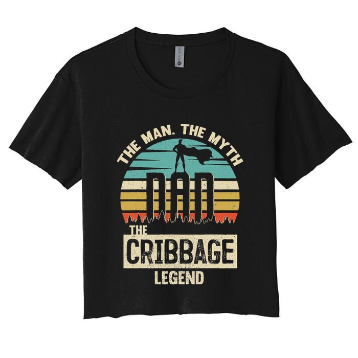 Man Myth Legend Dad Cribbage Crop Top