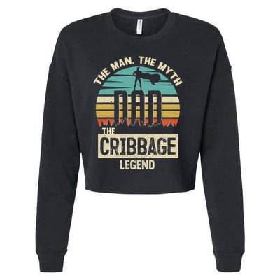 Man Myth Legend Dad Cribbage Cropped Pullover Crew