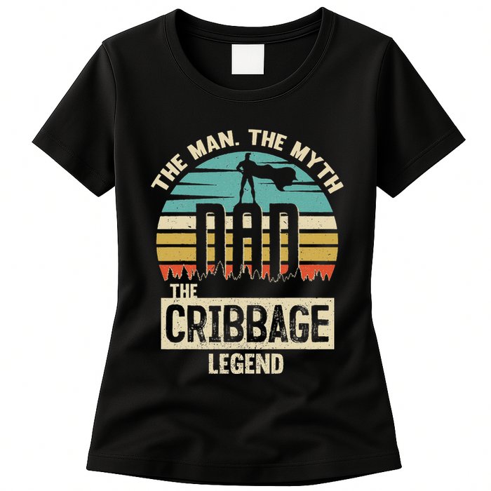 Man Myth Legend Dad Cribbage Womens T-Shirt