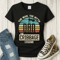 Man Myth Legend Dad Cribbage Womens T-Shirt