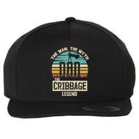 Man Myth Legend Dad Cribbage Wool Snapback Cap