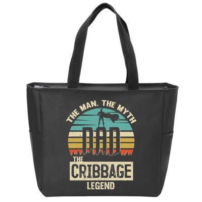 Man Myth Legend Dad Cribbage Zip Tote Bag