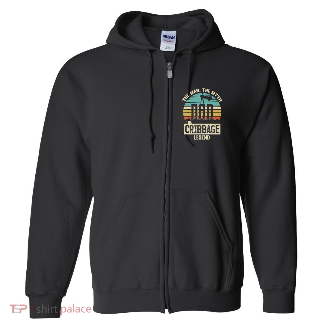 Man Myth Legend Dad Cribbage Full Zip Hoodie