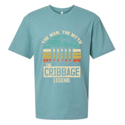 Man Myth Legend Dad Cribbage Sueded Cloud Jersey T-Shirt