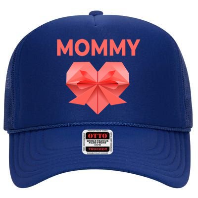 Mommy Mom Love Mommy Heart Thank You Mother's Day Gift High Crown Mesh Back Trucker Hat