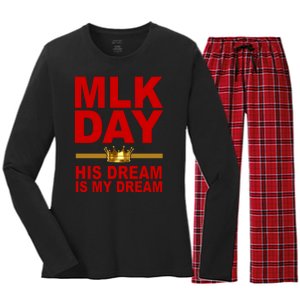 MLK Martin Luther King Jr. His Dream Is My Dream Women's Long Sleeve Flannel Pajama Set 