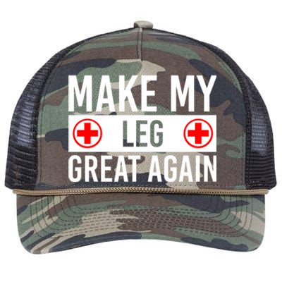 Make My Leg Great Again Broken Leg Meaningful Gift Retro Rope Trucker Hat Cap