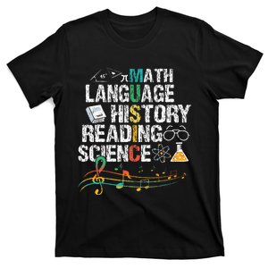 Music Math Language History Reading Science T-Shirt