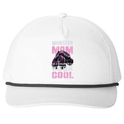 Monster Mom Like Normal Mama But Wheelie Cool Snapback Five-Panel Rope Hat