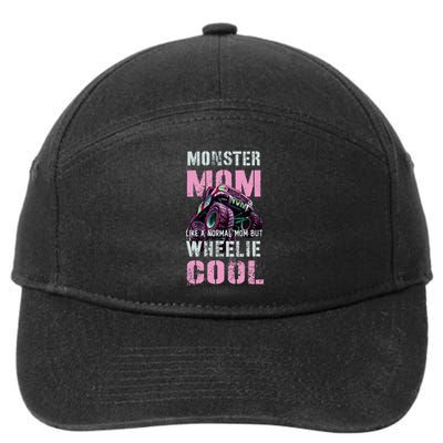 Monster Mom Like Normal Mama But Wheelie Cool 7-Panel Snapback Hat