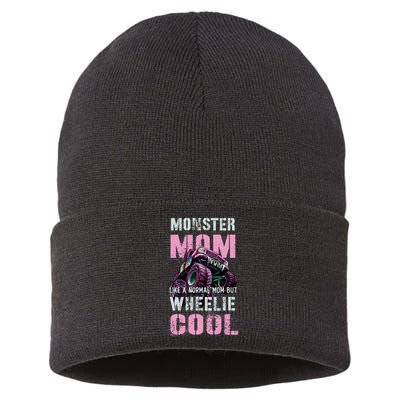 Monster Mom Like Normal Mama But Wheelie Cool Sustainable Knit Beanie