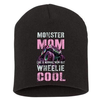 Monster Mom Like Normal Mama But Wheelie Cool Short Acrylic Beanie