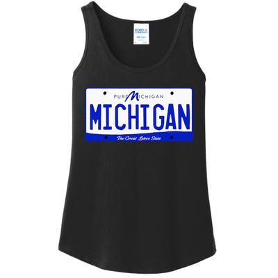 Michigan MI License Plate Classic Ladies Essential Tank