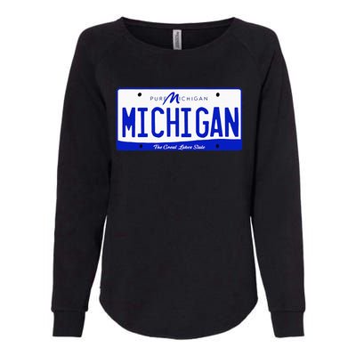 Michigan MI License Plate Classic Womens California Wash Sweatshirt