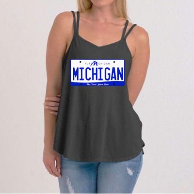 Michigan MI License Plate Classic Women's Strappy Tank