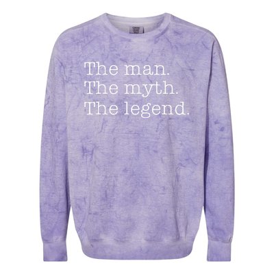 Man Myth Legend Iconic Colorblast Crewneck Sweatshirt