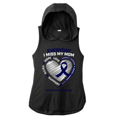 Miss My Loving Memory Mom Colon Cancer Awareness Gift Ladies PosiCharge Tri-Blend Wicking Draft Hoodie Tank