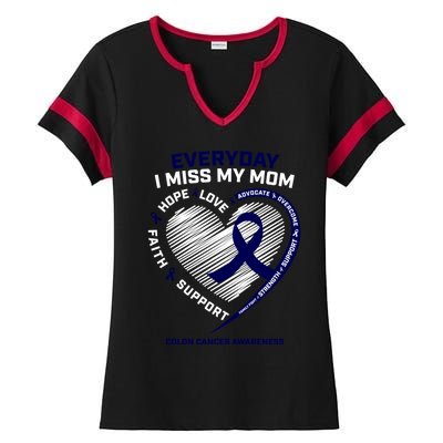 Miss My Loving Memory Mom Colon Cancer Awareness Gift Ladies Halftime Notch Neck Tee