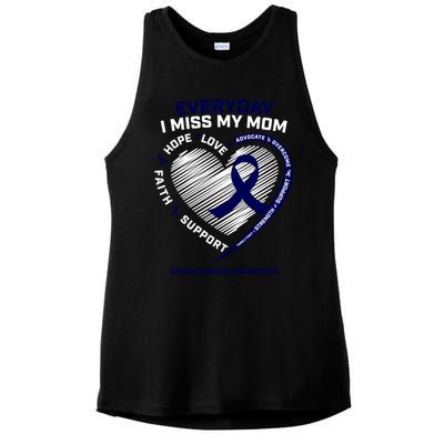 Miss My Loving Memory Mom Colon Cancer Awareness Gift Ladies PosiCharge Tri-Blend Wicking Tank