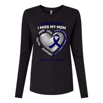 Miss My Loving Memory Mom Colon Cancer Awareness Gift Womens Cotton Relaxed Long Sleeve T-Shirt