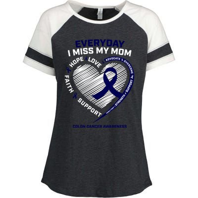 Miss My Loving Memory Mom Colon Cancer Awareness Gift Enza Ladies Jersey Colorblock Tee