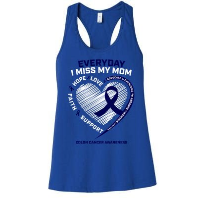 Miss My Loving Memory Mom Colon Cancer Awareness Gift Women's Racerback Tank