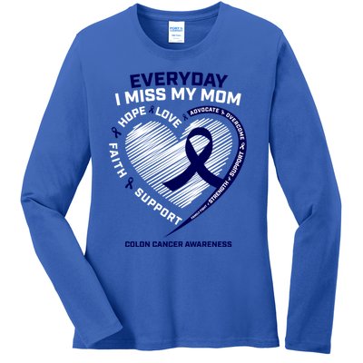 Miss My Loving Memory Mom Colon Cancer Awareness Gift Ladies Long Sleeve Shirt