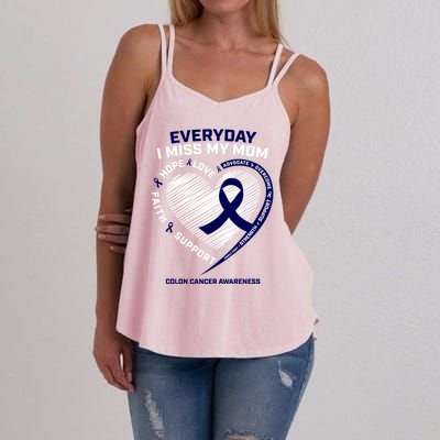 Miss My Loving Memory Mom Colon Cancer Awareness Gift Women's Strappy Tank