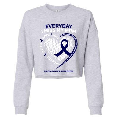 Miss My Loving Memory Mom Colon Cancer Awareness Gift Cropped Pullover Crew