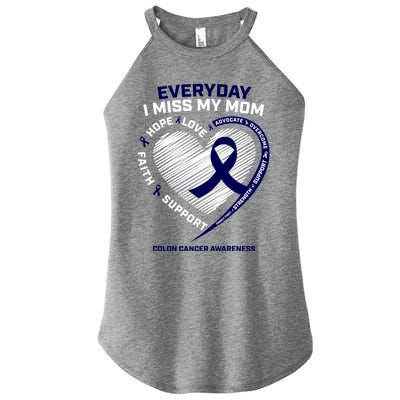 Miss My Loving Memory Mom Colon Cancer Awareness Gift Women's Perfect Tri Rocker Tank