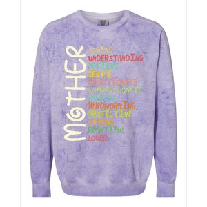 Mother Meaning Love Mom Mothers Day Colorblast Crewneck Sweatshirt