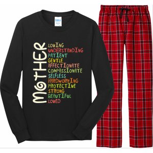 Mother Meaning Love Mom Mothers Day Long Sleeve Pajama Set