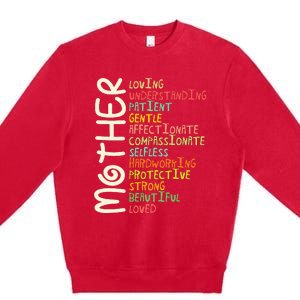 Mother Meaning Love Mom Mothers Day Premium Crewneck Sweatshirt