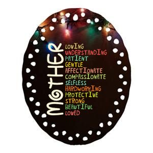 Mother Meaning Love Mom Mothers Day Ceramic Oval Ornament