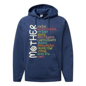 Mother Meaning Love Mom Mothers Day Performance Fleece Hoodie