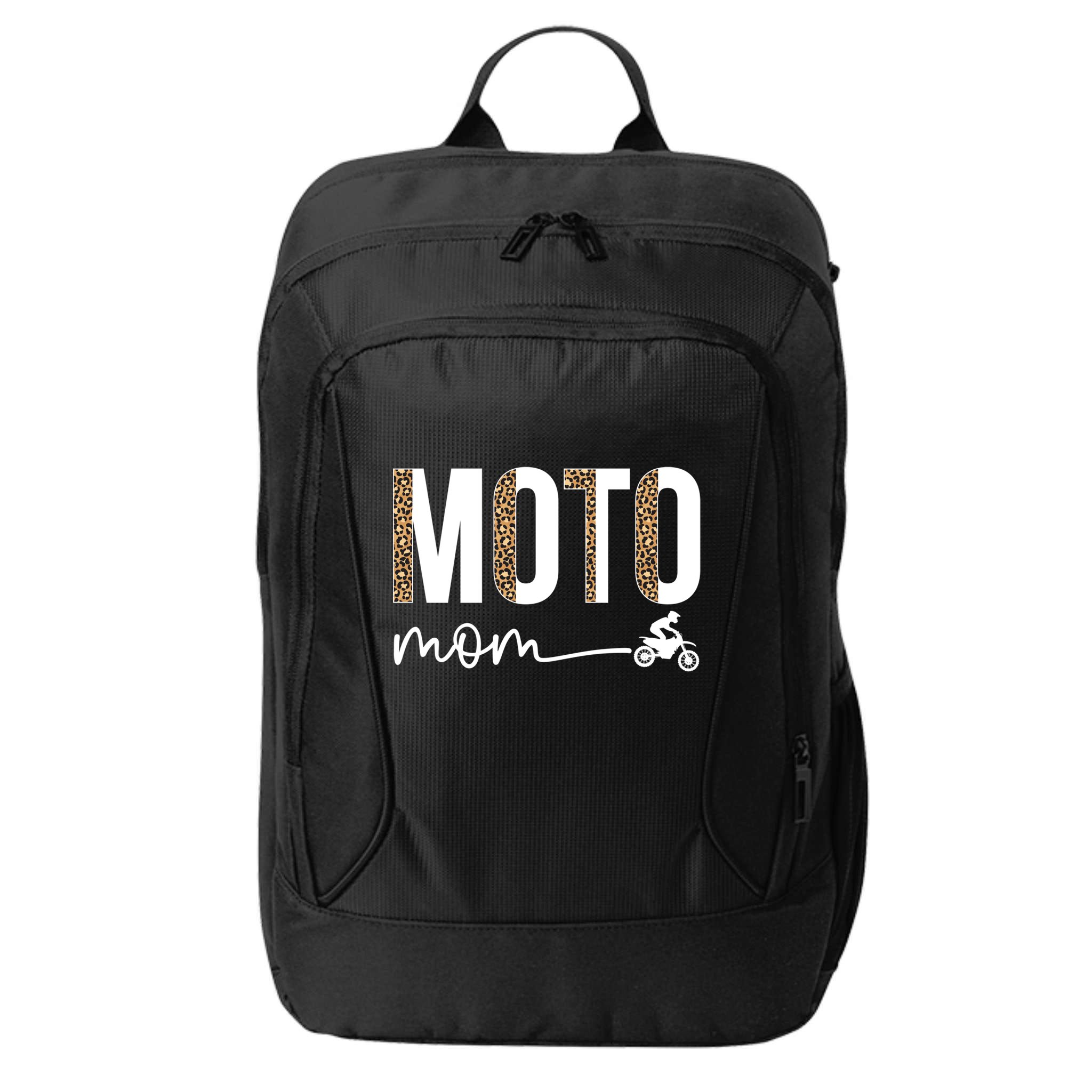 Moto Mom Leopard Motocross Mom Motocross Mother Cool Gift City Backpack