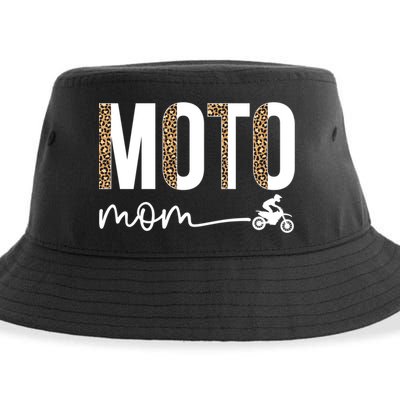 Moto Mom Leopard Motocross Mom Motocross Mother Cool Gift Sustainable Bucket Hat