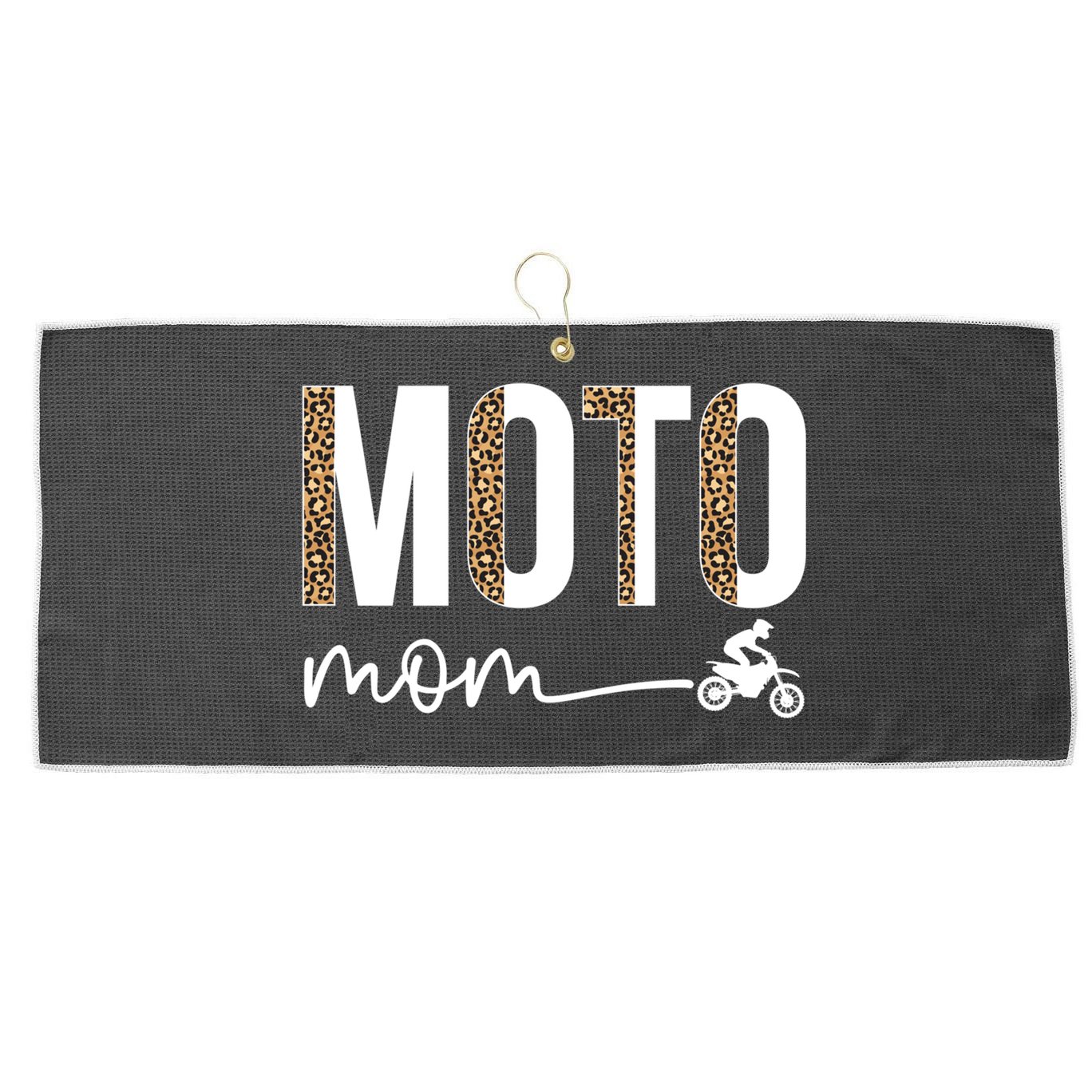 Moto Mom Leopard Motocross Mom Motocross Mother Cool Gift Large Microfiber Waffle Golf Towel