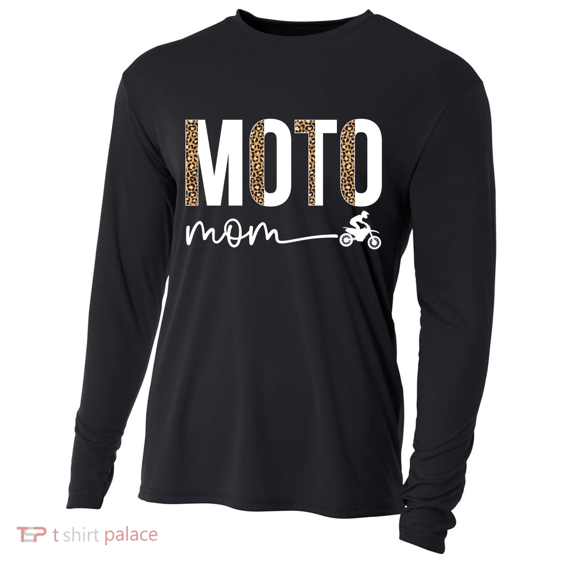 Moto Mom Leopard Motocross Mom Motocross Mother Cool Gift Cooling Performance Long Sleeve Crew